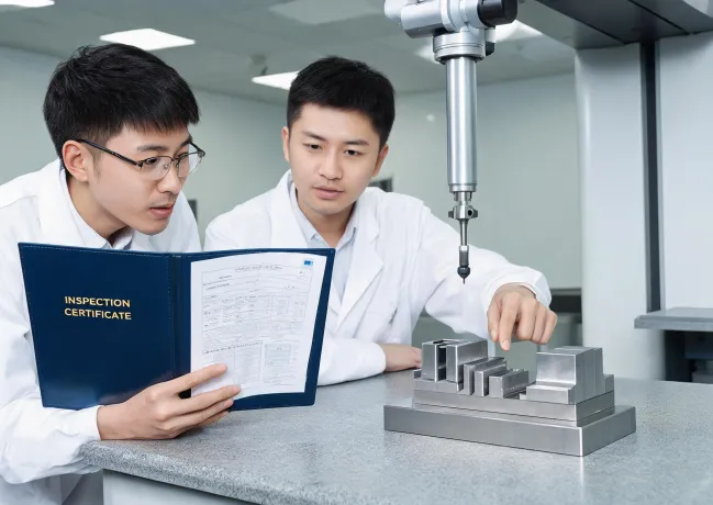 Quality team comparing certificate and inspection artifact