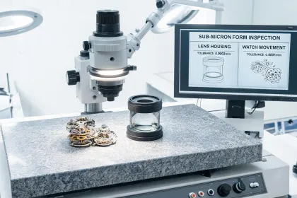 Watchmaking optics sub-micron inspection